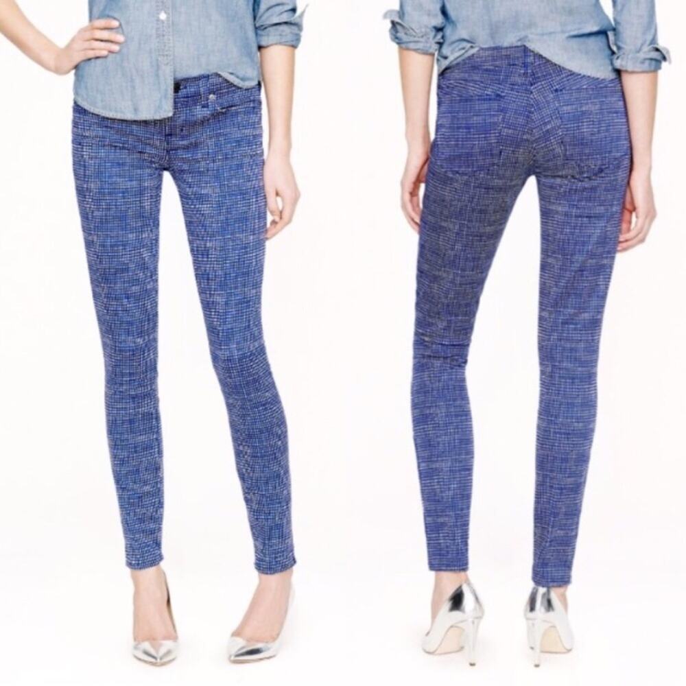 J Crew Toothpick Ankle Jean Basket Weave Print